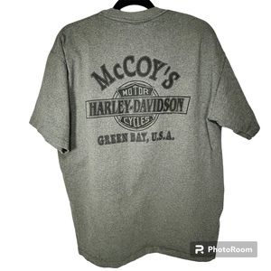 Vintage Harley Davidson Mens Biker Shirt Green Bay Wisconsin 1992 Single Stitch